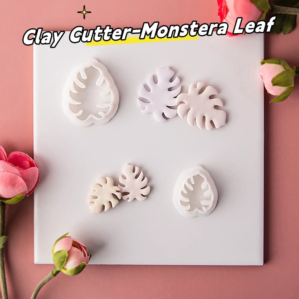 Monstera Orecchini in ceramica morbida a forma di foglia Stampi in argilla Foglie di piante Formine per argilla in ceramica morbida per strumenti di decorazione di gioielli fai da te