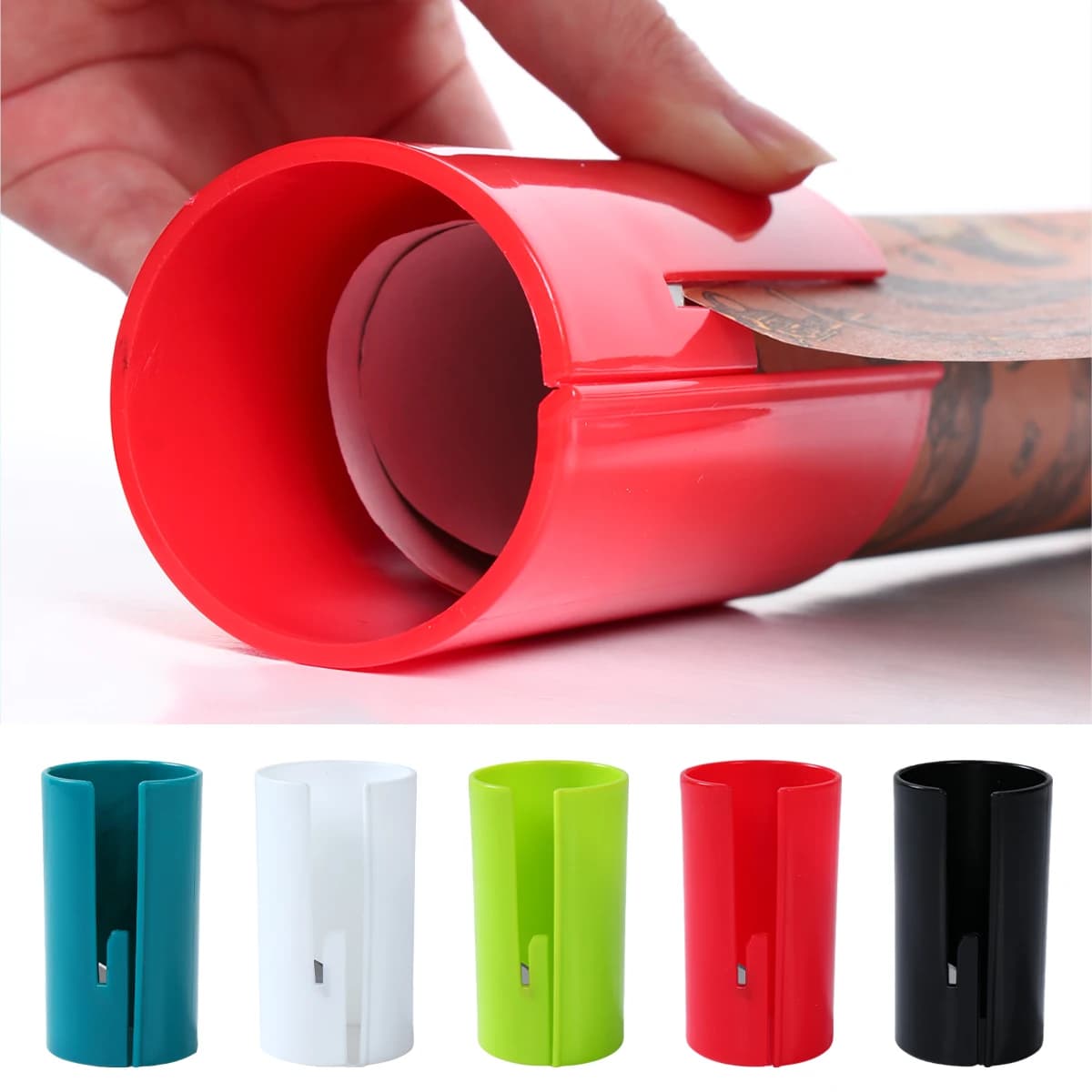 1pc portatile mini taglierina per carta da imballaggio natalizio coltello da taglio per carta da imballaggio taglierina per carta da imballaggio strumento tubo confezione regalo