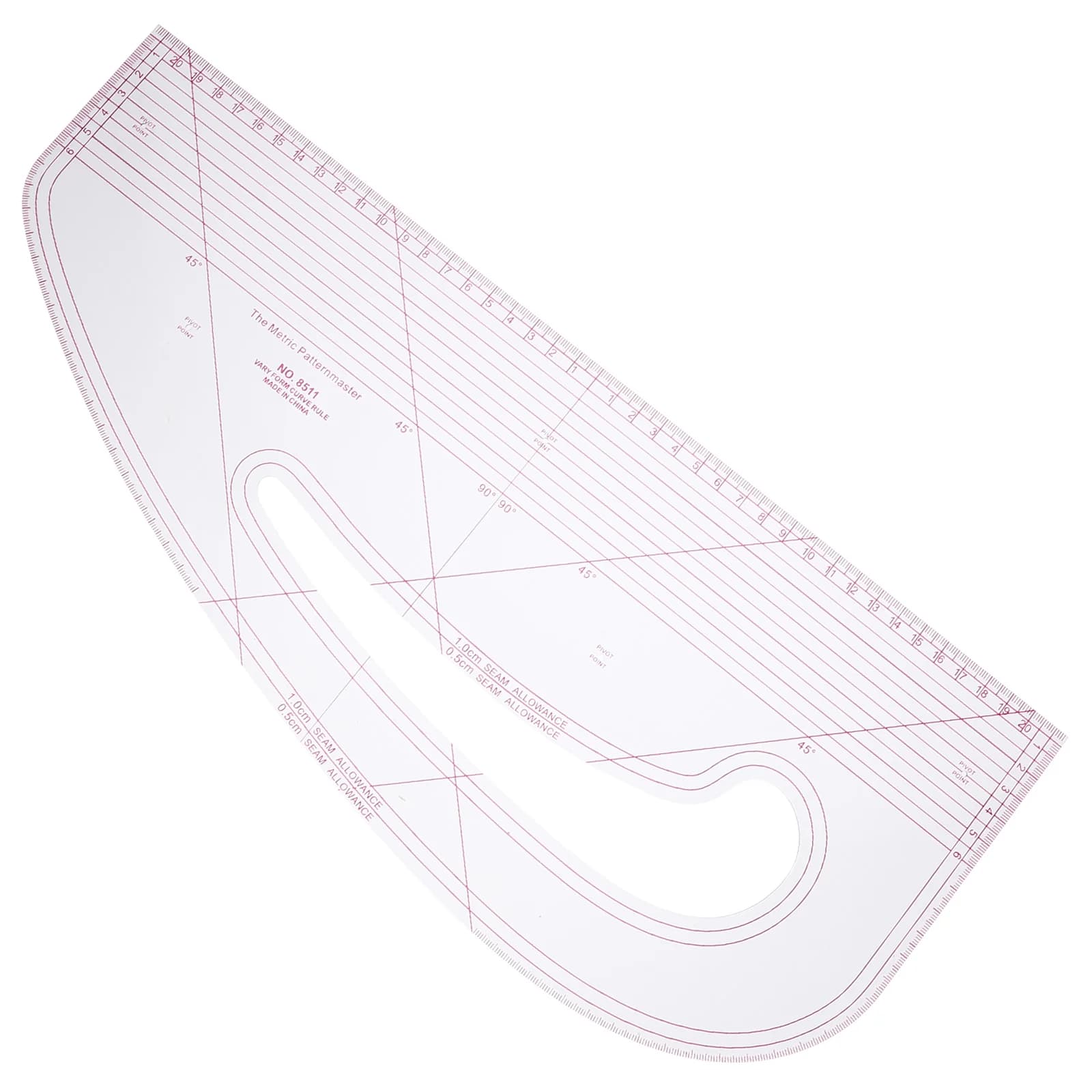 Righello per modelli di ricami e curve, per gradazione, per principianti, per cucito, in tessuto doppio PC