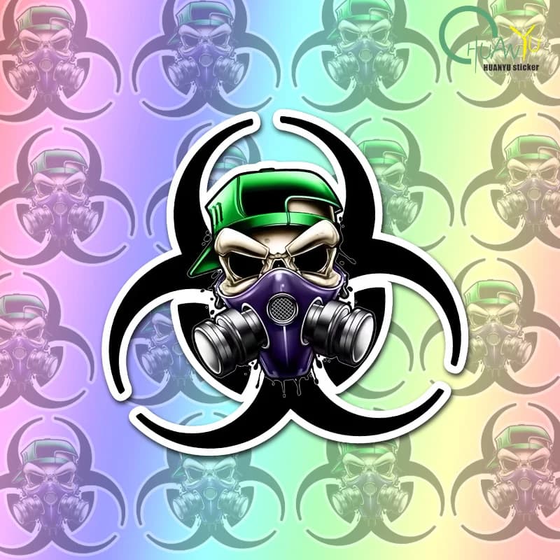 Adesivo per maschera antigas biochimica 3D Adesivo per auto con teschio divertente per SUV 4X4 Paraurti per finestra Decorazione per bagagliaio fuoristrada Adesivi JDM