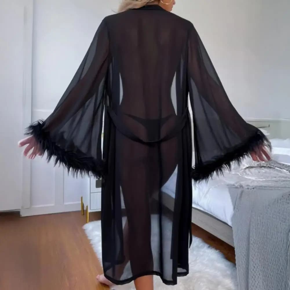 Women's Dress Lace Bathrobe Women's Underwear Nightwear On The Net Home Dress Comfort Pigiama Night Shirt Bathrobe
