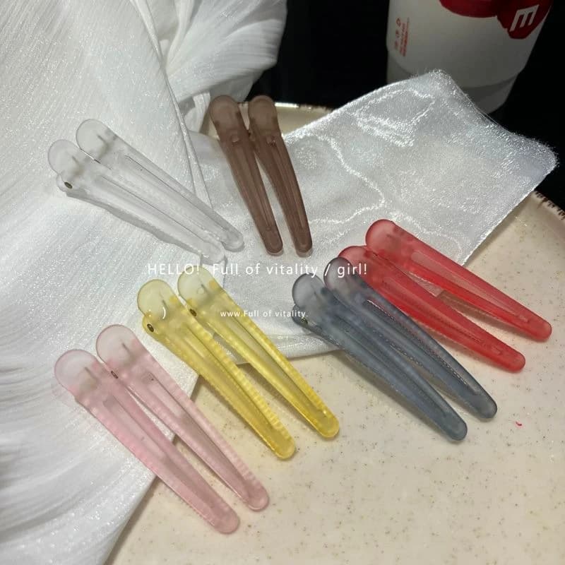2Pcs Colorful Frosted Duckbill Clip Fix Hair Hairpins Bangs Hairdressing Hair Pins Barrette Headwear Fashion Styling Accessories