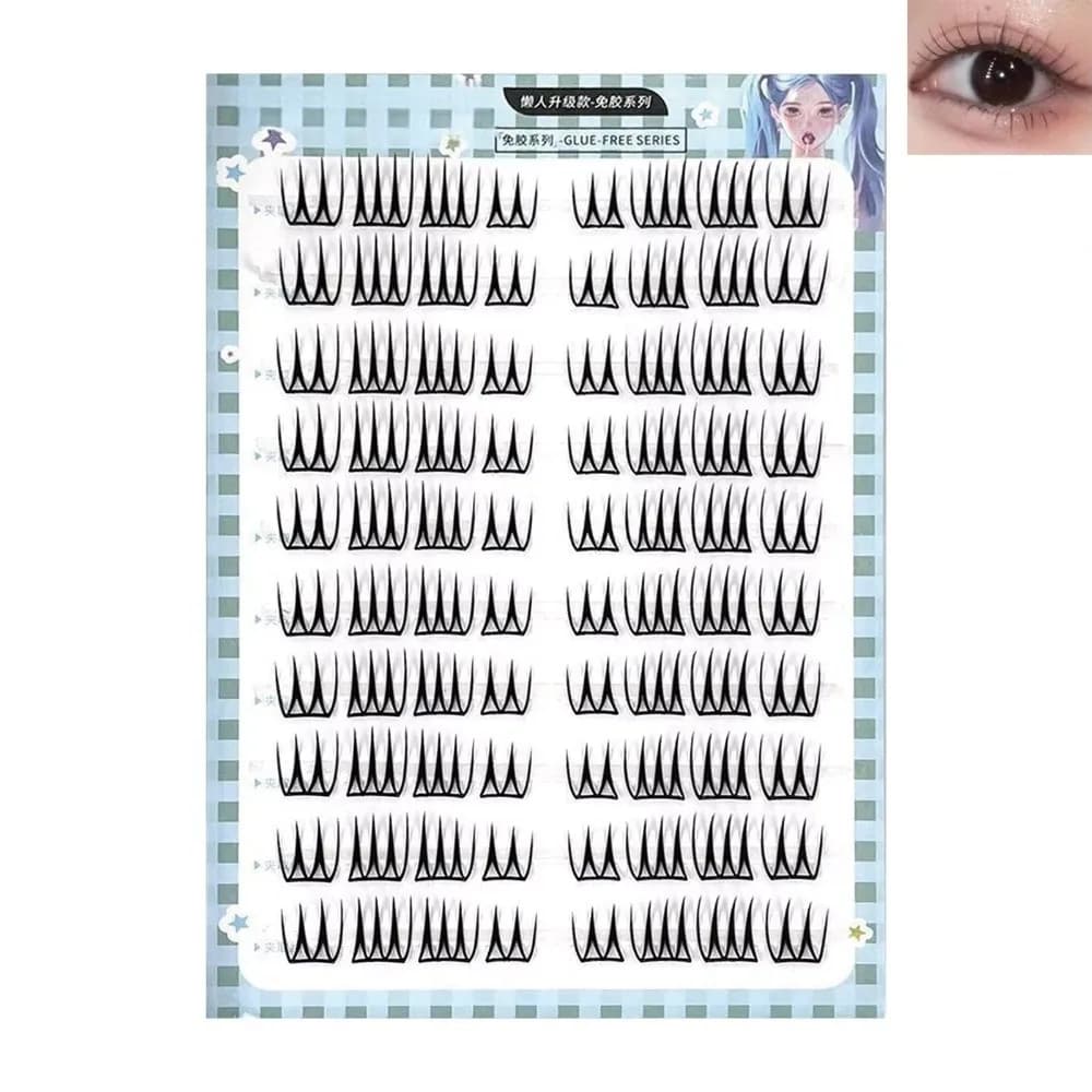 Korean Style Self Adhesive False Eyelashes 8-11MM Easy To Wear DIY Lashes Extension C Curve 10/30Rows Girl Group Fake Eyelashes