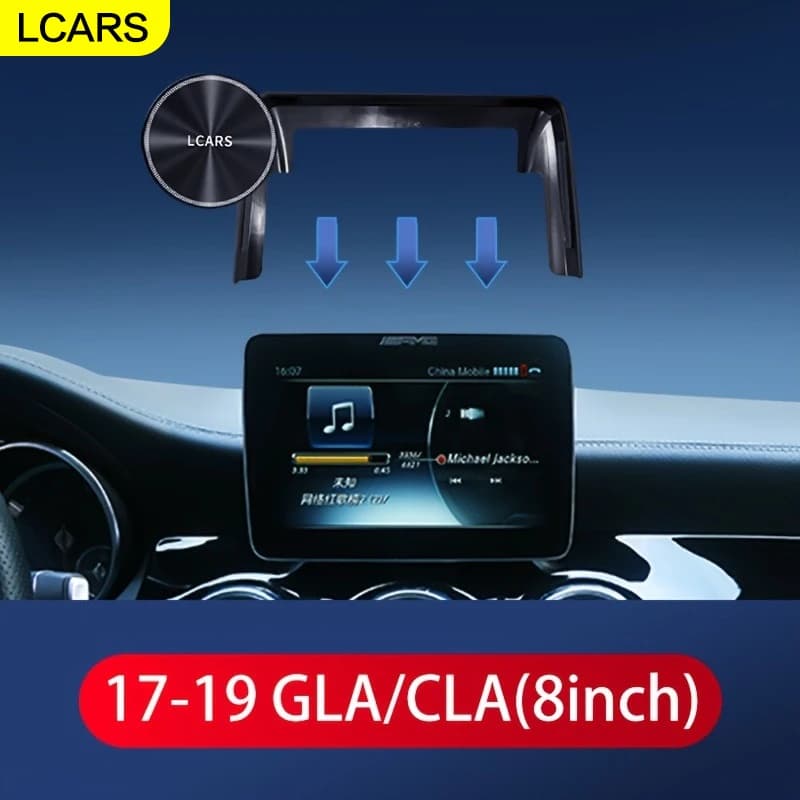 Lcars phone stand suitable for Mercedes-Benz 2017-2019 Gla Cla car, with magnetic connection, specific for 8 inch screens, includes magnetic ring suitable for all smartphones