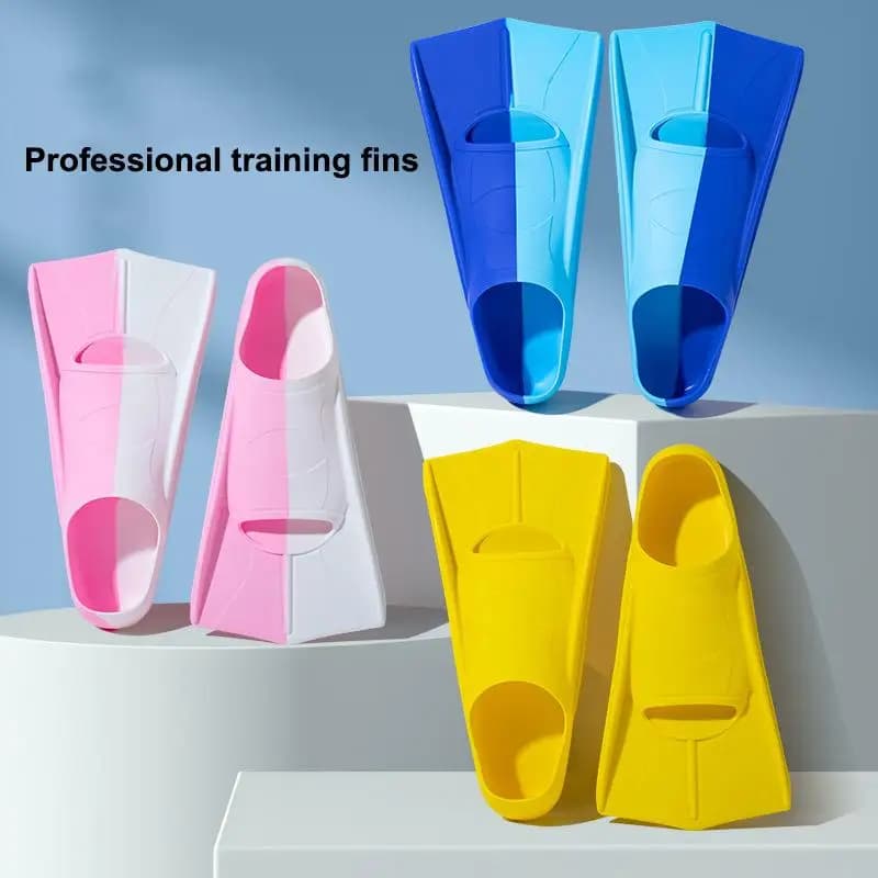 Pinne da Nuoto in Silicone Corte per Adulti, Professionali per Allenamento, Traspiranti, Calzature per Sport Acquatici