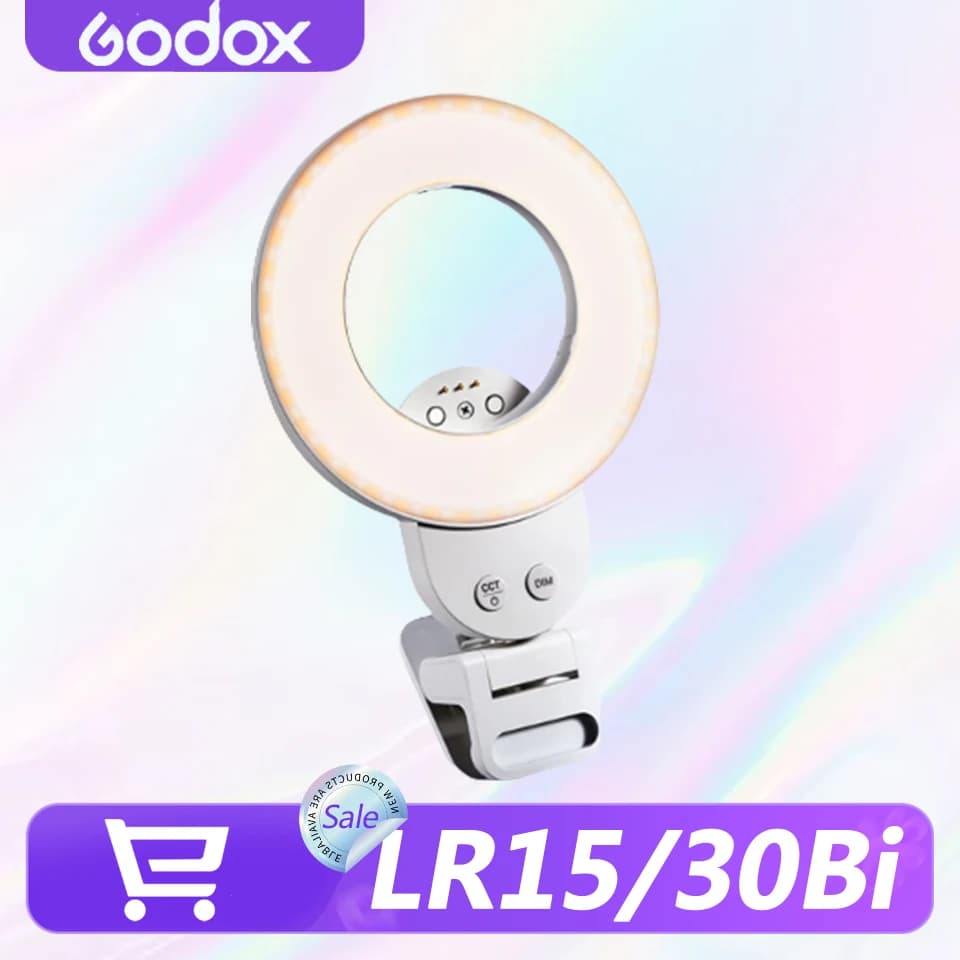 Godox Litemons LR15Bi LR30Bi Luce ad Anello LED Bicolore 2800-6500K per Smartphone, Illuminazione per Selfie e Fotografia, CRI 95 TLCI 97