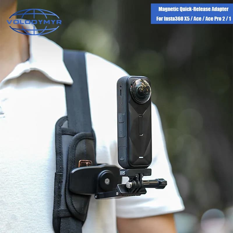 VOLODYMYR Adattatore Magnetico a Sgancio Rapido per Insta360 X5/Ace Pro 2/Ace Pro/Ace, Supporto per Fotocamera d'Azione, Accessori per Asta Selfie