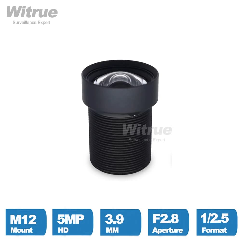 Obiettivo CCTV HD 5MP 3.9MM M12 Mount F2.8 1/2.5 "Senza distorsione 650nm Filtro IR per telecamere di sicurezza Telecamere d'azione sportive