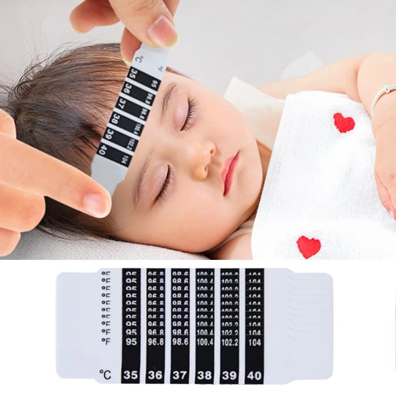 10 pz fronte testa striscia termometro acqua latte termometro febbre corpo bambino Test temperatura adesivo cura del bambino