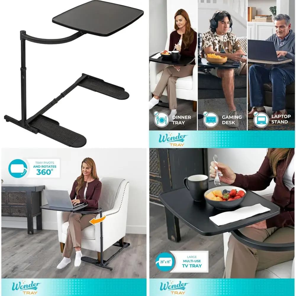 Versatile supporto girevole per laptop, vassoio regolabile, divano scrivania, tavolini laterali, panca da gioco e vassoi TV per un comodo mangiare su Co