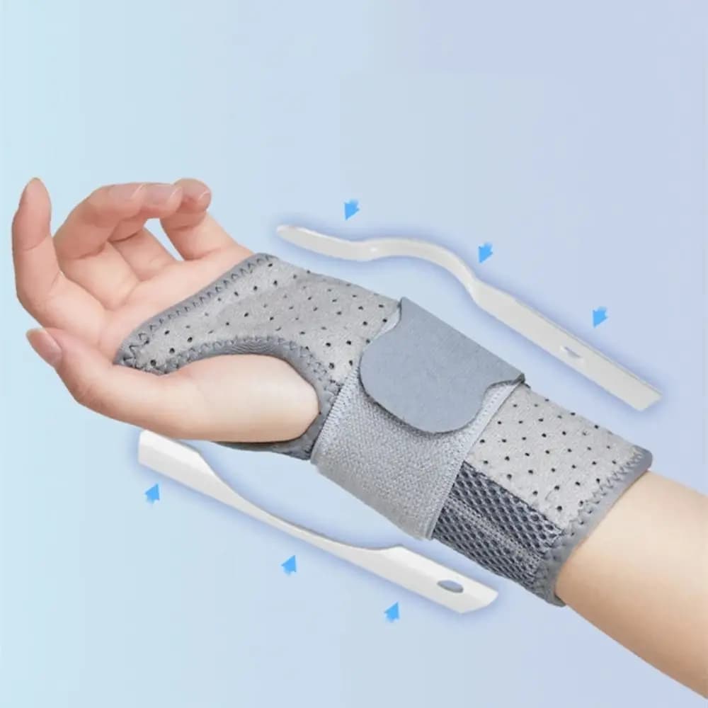 Tutore per polso ergonomico con manica per pollice Tendinite Protezione per polso elastica traspirante Supporto per barra metallica Fascia protettiva per polso regolabile