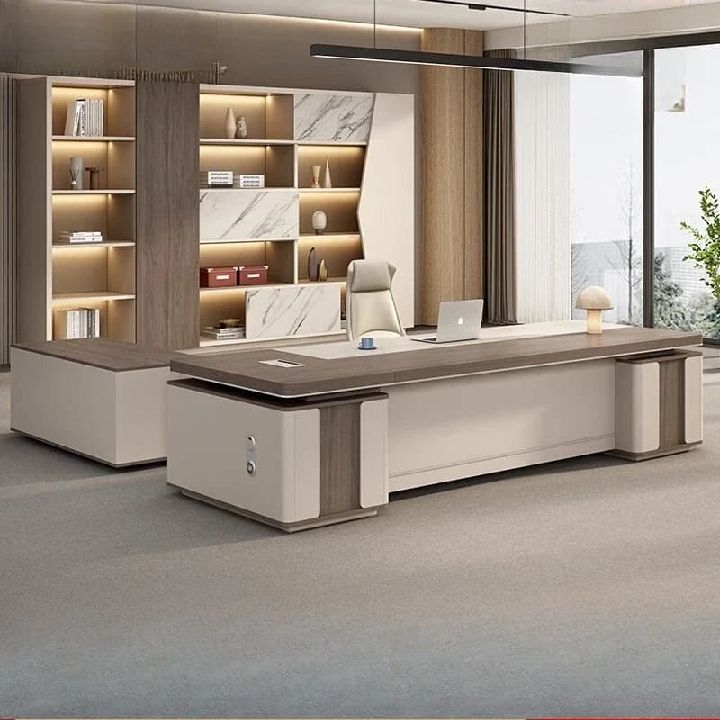 Scrivania ad Angolo con Cassetti, Tavolo da Gaming per Camera, Scrivania a L con Organizzatore e Contenitore Sotto il Piano di Lavoro