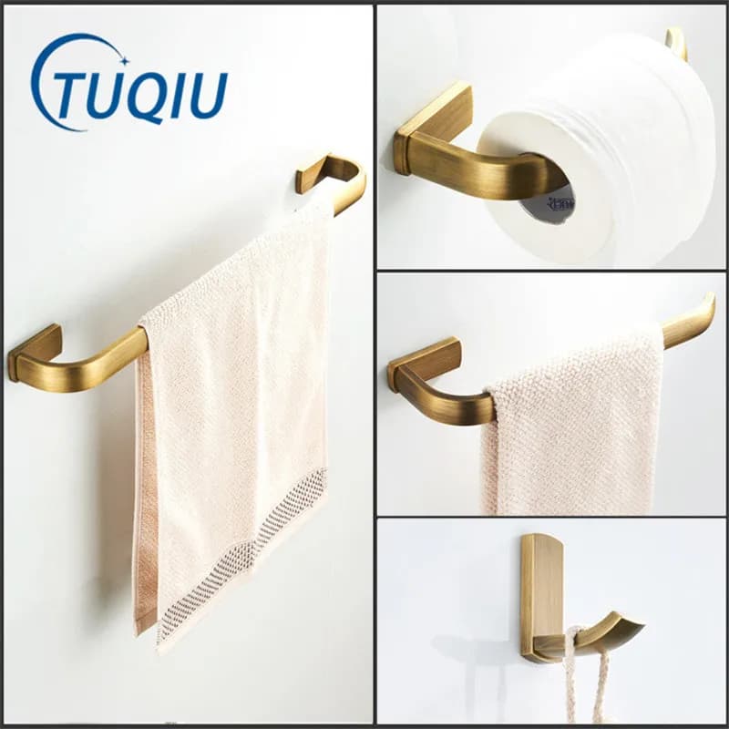 Ferramenta per il bagno barra portasciugamani in bronzo antico, portasciugamani, porta carta, scopino per wc, appendiabiti, accessorio per il bagno con gancio per accappatoio