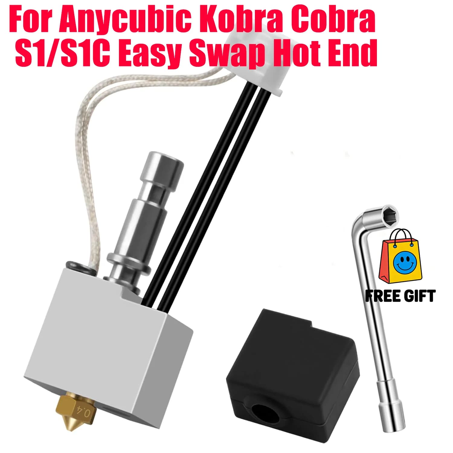 For Anycubic Kobra Cobra S1/S1C Easy Swap Hot End Replacement,320℃ Heating Block&Heatbreak,Print Head Assembly,ToolHead Part