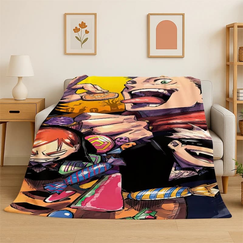 Coperta in Flanella Anime Jujutsu Kaisen con Personaggio Itadori Yuji, Morbida e Calda per Camera da Letto, Soggiorno, Viaggi, Picnic e Bambini