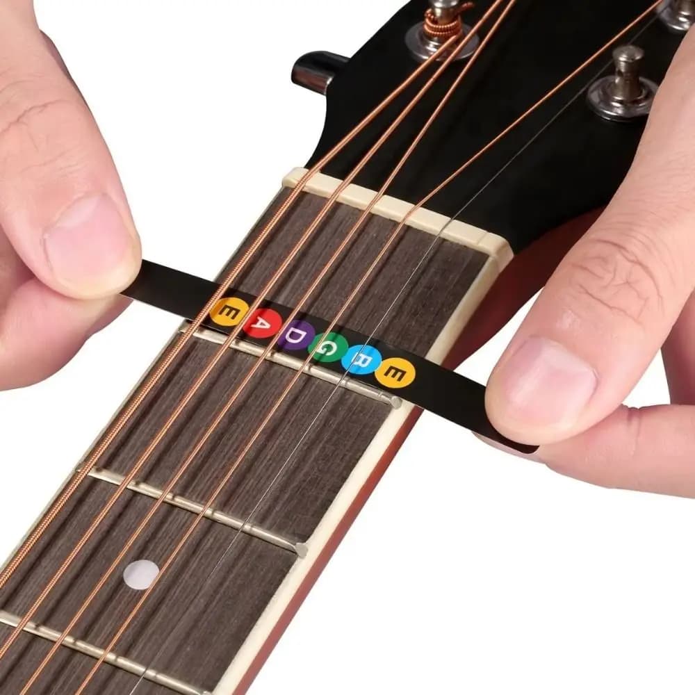 Color Coded Guitar Chord Poster Printed Vinyl Paper Non-Tearing Guitar Practice Chord Chart Detachable 6 Guitar Picks