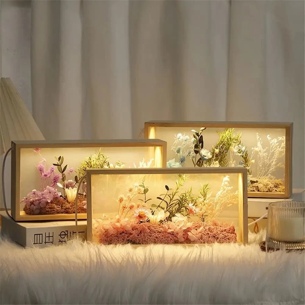 Decorative Creative Shadow Box Frame DIY Empty 3D Picture Frame Handmade Transparent LED Light Photo Frame Wedding Gift