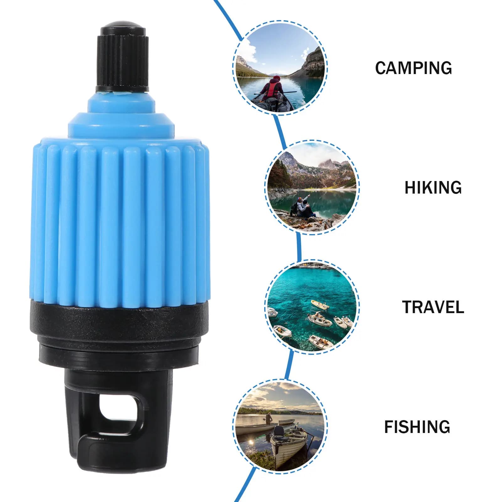 Adattatore Premium per Pompa Kayak Blu, Adattatore Multifunzione per Gonfiaggio di Paddle Board, Kayak Gonfiabili, Valvole per Barche, Professionale
