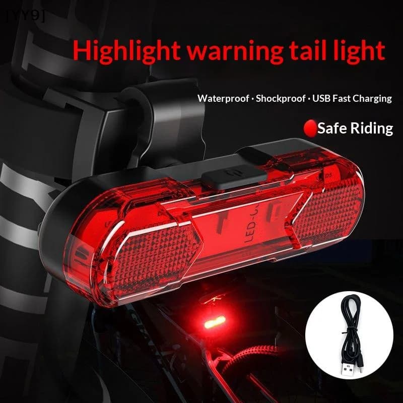 Waterproof LED Bike Light USB Rechargeable Bicycle Tail Safety Warning Light Bicycle Light Bicycle Accessories