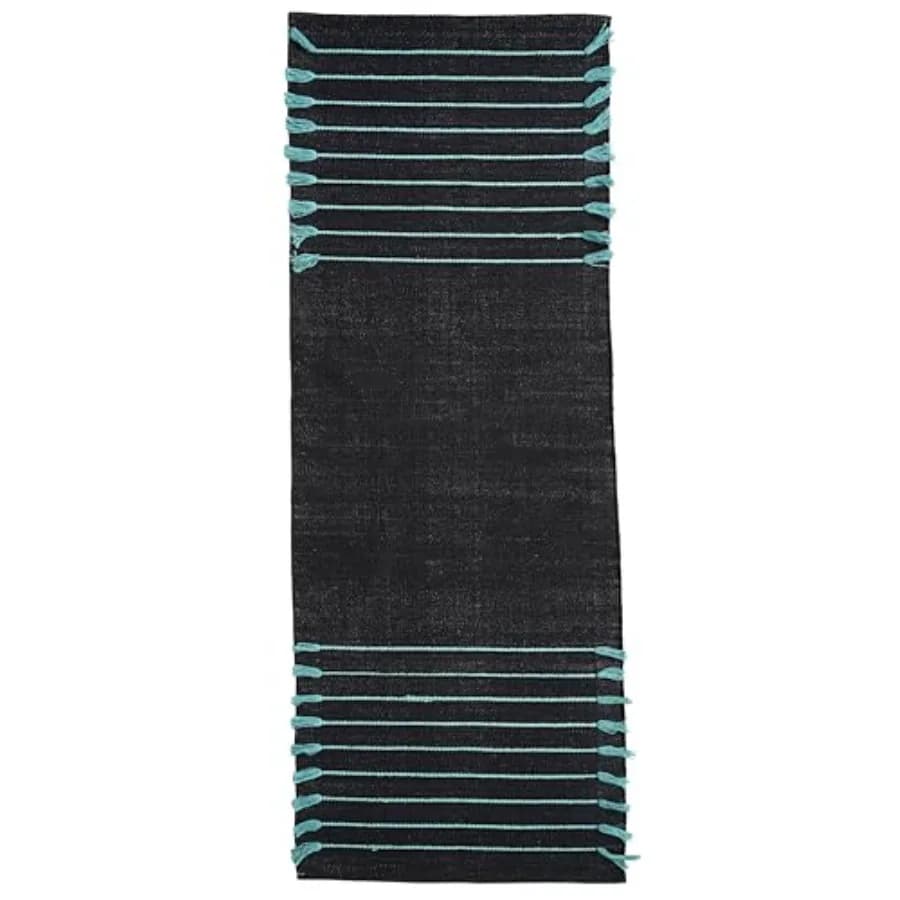Tappetino Yoga Indiano Fatto a Mano in Cotone Organico 100% Tessuto a Mano, Tappetino Yoga Spesso per Fitness Quotidiano a Casa, Comodo e Pieghevole