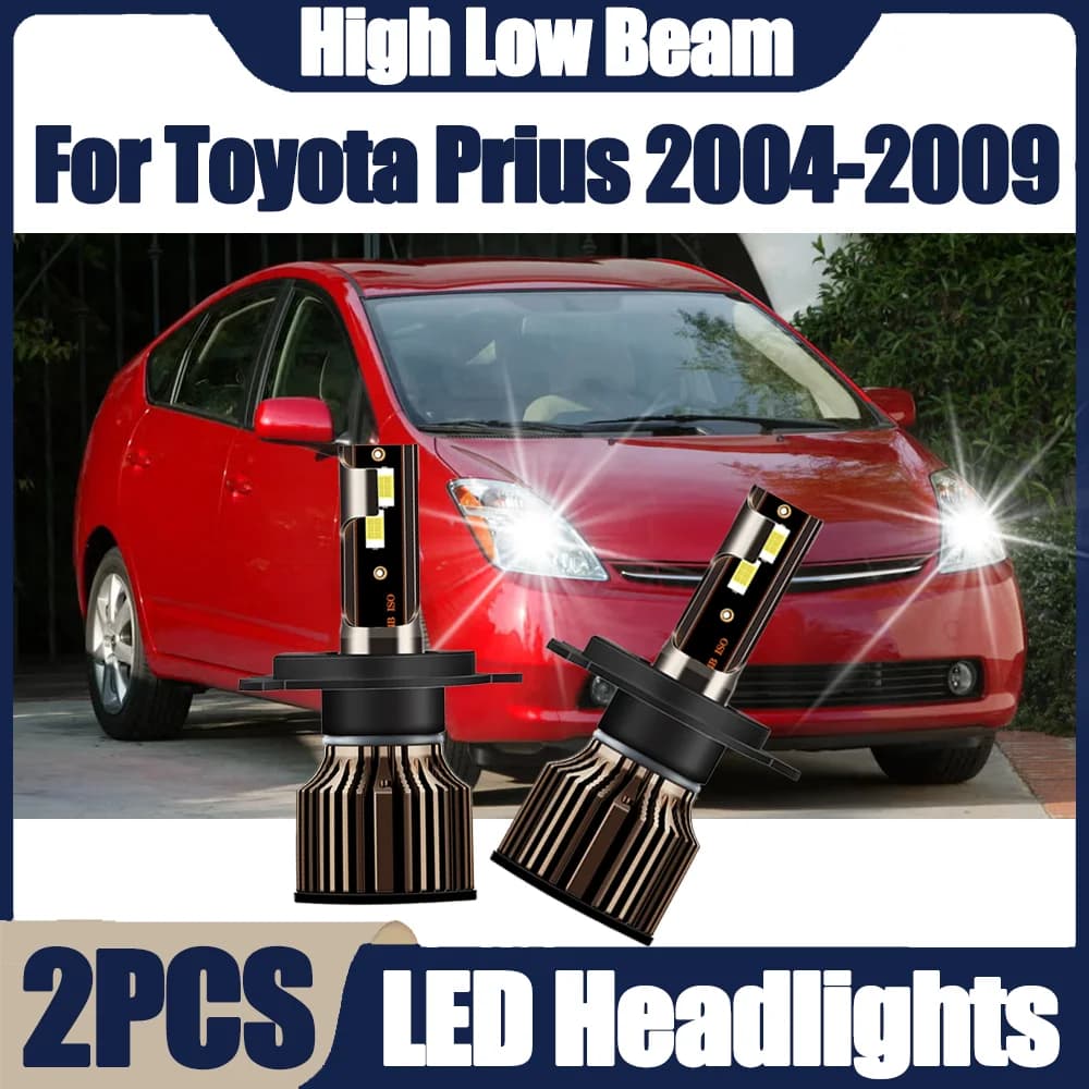 2 Pezzi Lampadine LED H4 con Chip CSP 3570, Fari Auto 130W, 6000K Bianco, 30000LM per Toyota Prius 2004-2009
