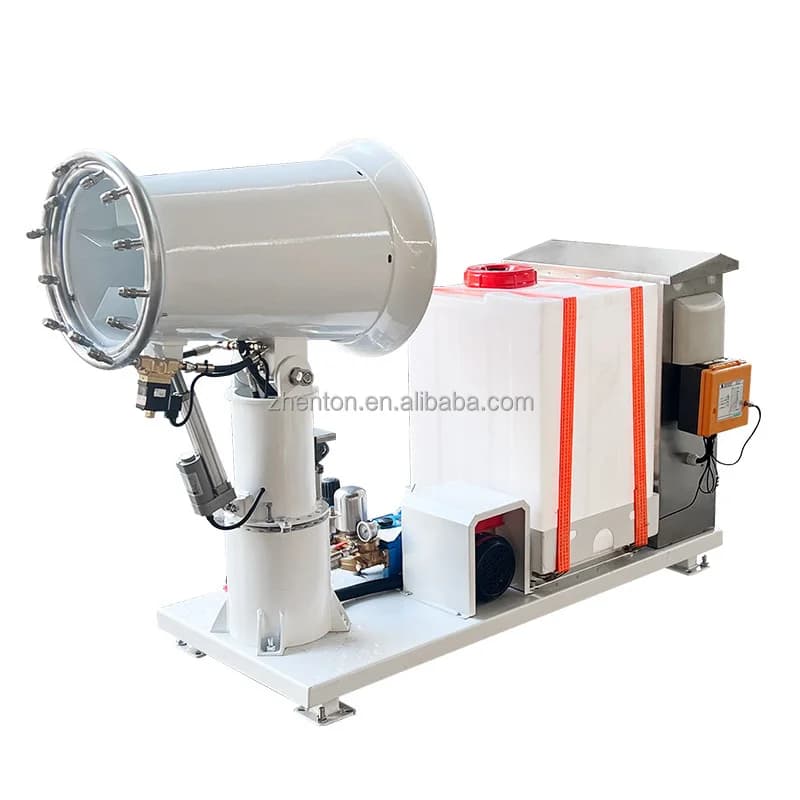 Controllo spray per pesticidi utilizzando l'espulsore a lungo raggio Cannone nebulizzatore automatico Anello spray a doppio strato per il massimo volume di nebbia remoto