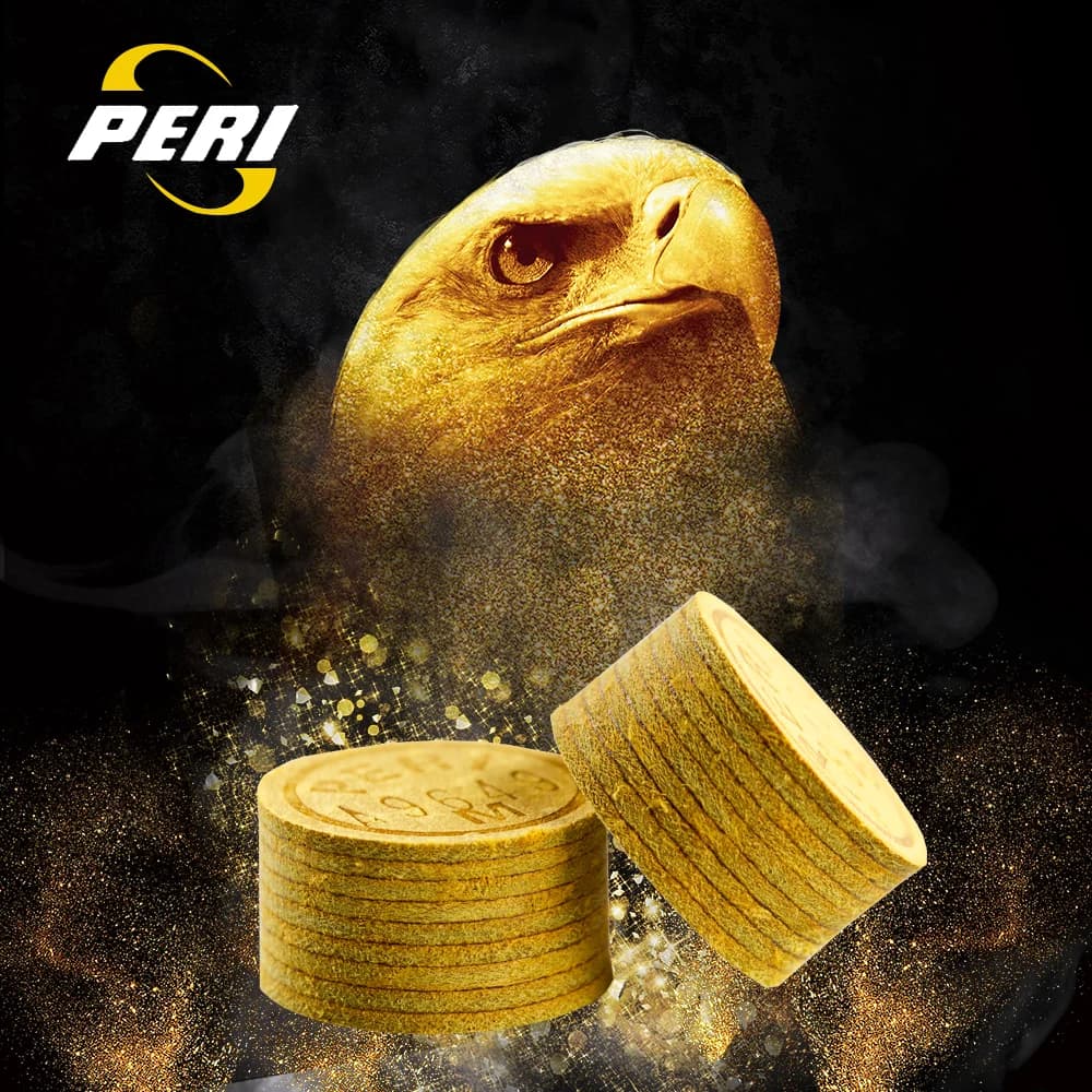 PERI-Professional Tip for Billiard Pool Cue, Professional Billiard Accessories, Champion Billiards Athletes Use Tip, 14mm