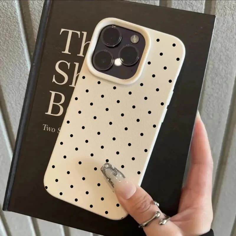 Small Black Point Pattern Phone Case For iPhone 17 16 14 Pro Max 7 8 Plus 17E 13 12 11 15 Pro Silicone Shockproof Soft TPU Cover
