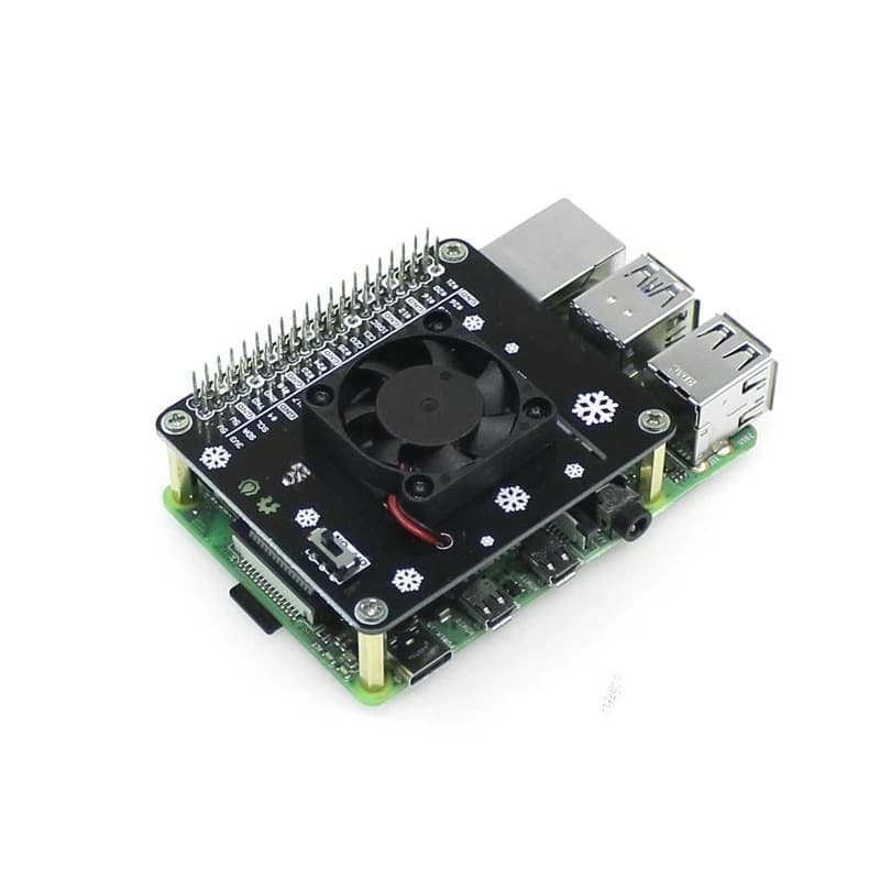 For Raspberry Pi 5/4B/3B + Cooling Fan Expansion Board LED Glare Fan Expansion Board