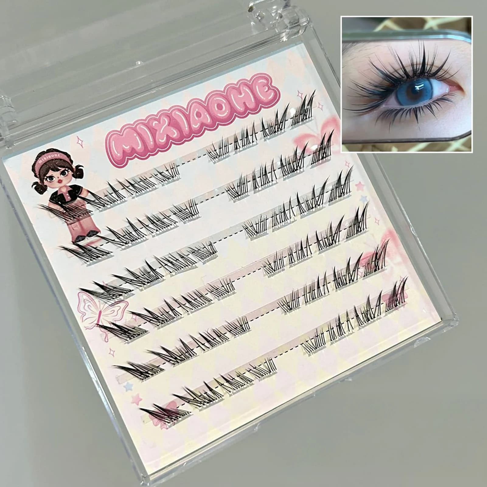 6/10 Righe Cluster Lash Ciglia Finte Riutilizzabili Soffici Effetto Occhio di Gatto Spessore Lungo Segmentato Estensione Delle Ciglia Visone Ciglia Finte