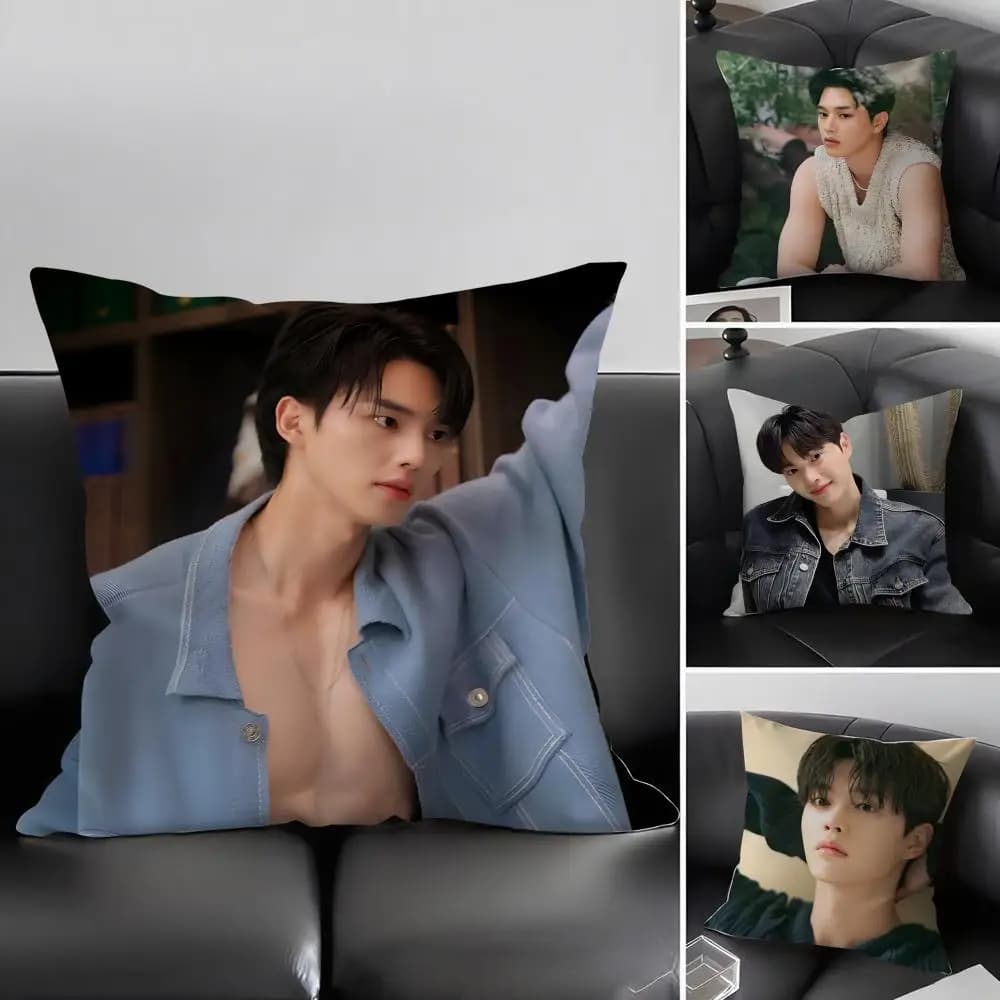 S-Song KanGg Actor Fodera per cuscino in tessuto ultra morbido e delicato sulla pelle, comfort simile a nuvole e cerniera nascosta