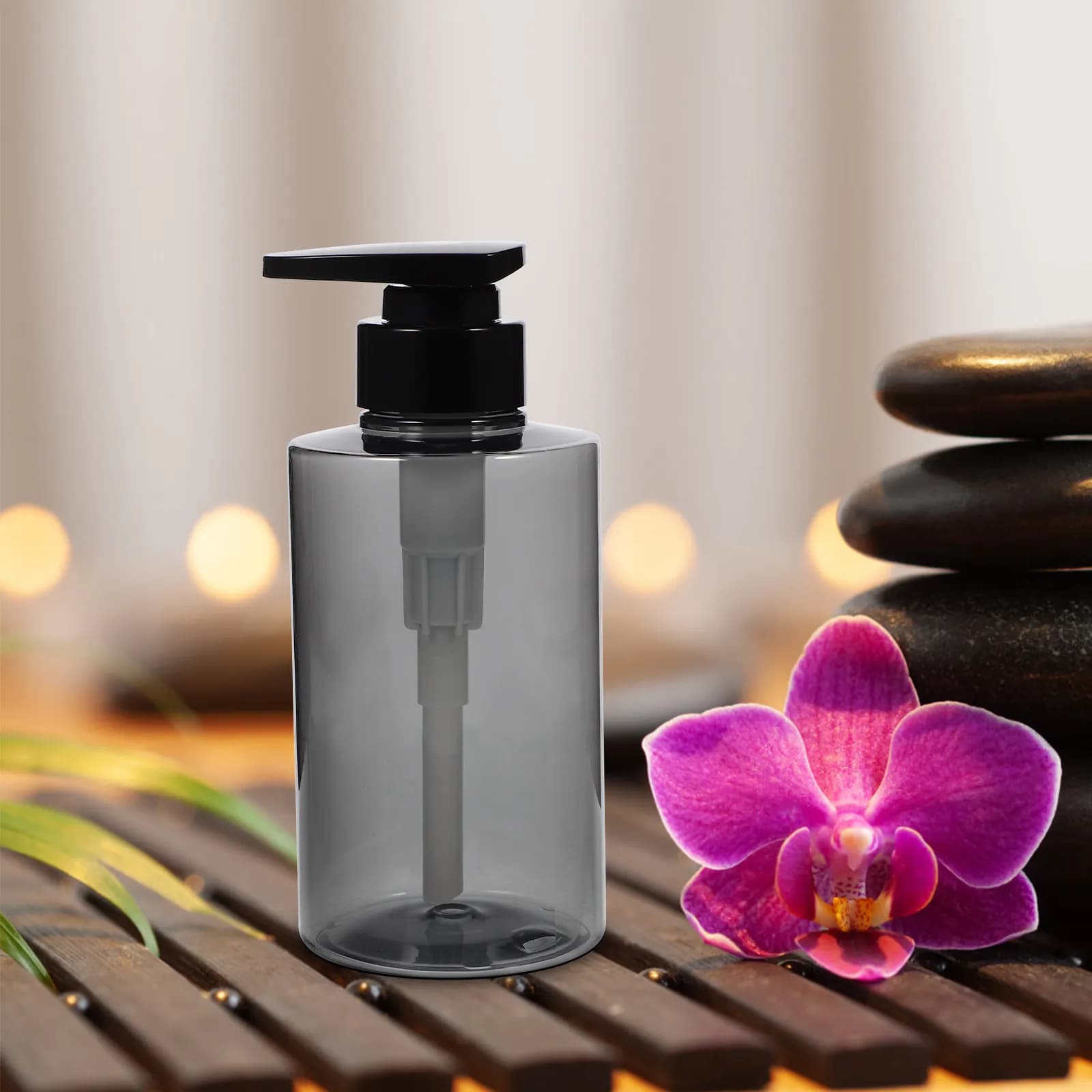 4Pcs Sturdy Plastic Pump Dispenser Set for Shampoo Soap Lotion Body Wash Essential Oil Blends Empty Bottle Refillable Hand Soap