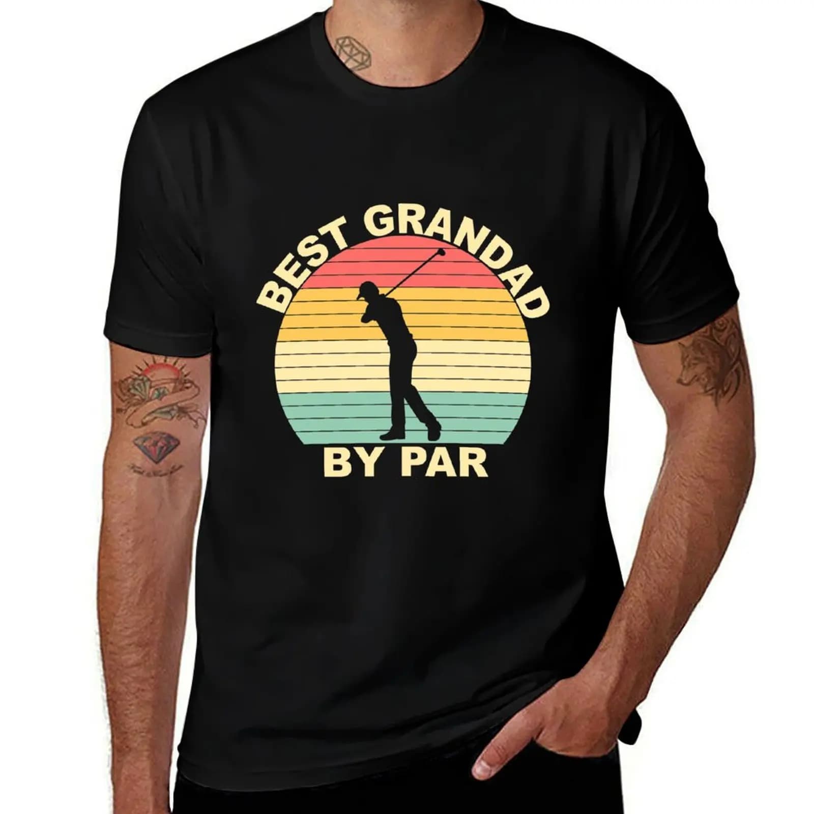 Best Grandad By Par - Golfing T-Shirt Quick Dry Training Short Sleeve Tee T-Shirt