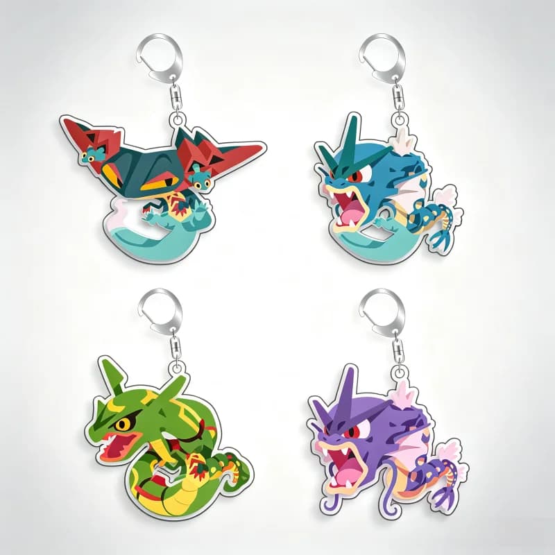 Keychain For Pokemon Dragapult Gyarados Acrylic HomemadeCartoon Anime Backpack Pendant Decoration Collection Fans Gift 5cm