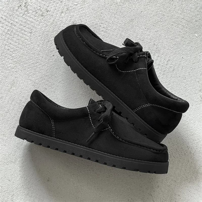 Fashion Khaki Casual Shoes For Men Suede Leather Loafers Men Platform Slip-on Men's Driving Shoes Lightweight Leisure Men Shoes