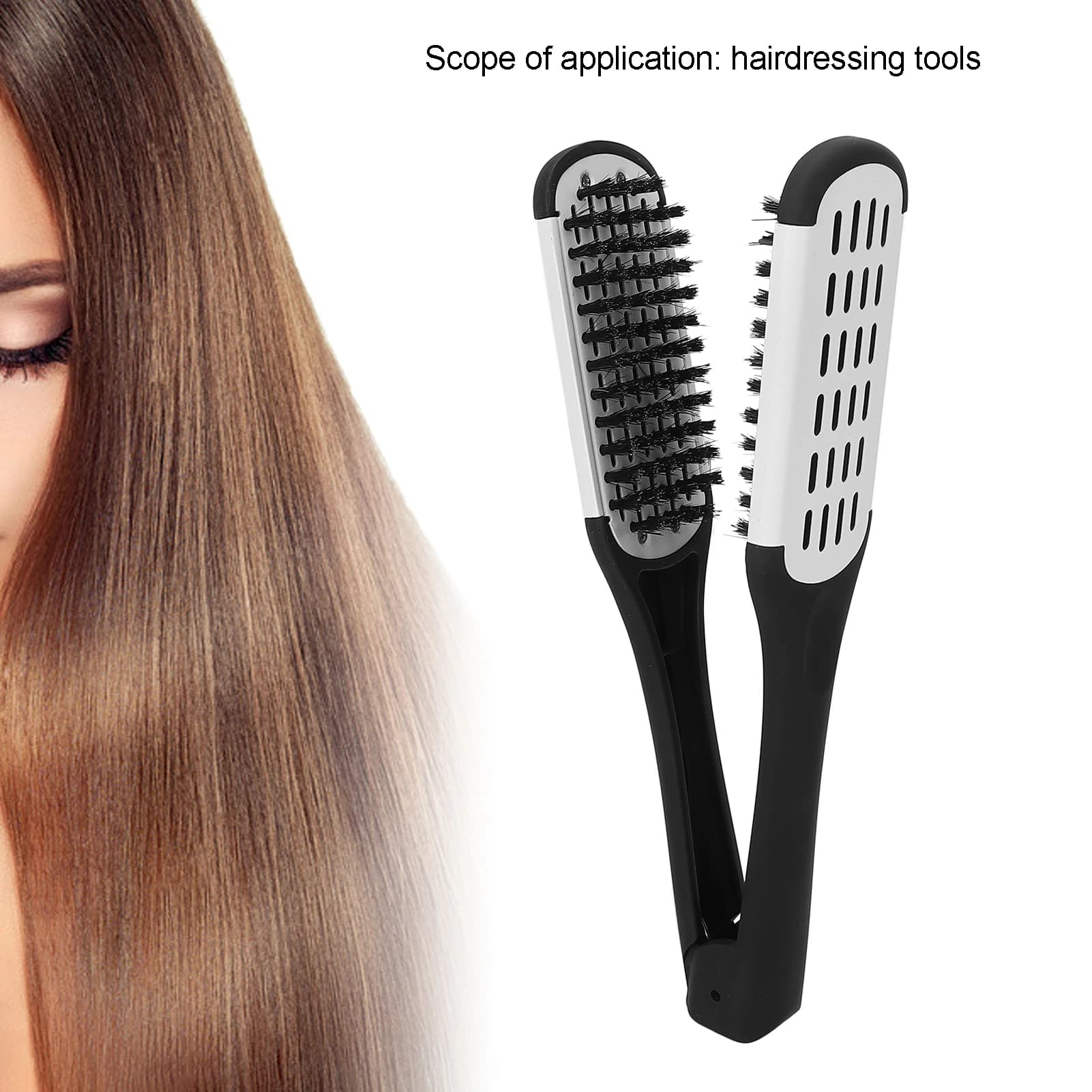 Brush for hair, smoothing brush, stable and breathable design, double face protective tool for hairdressers, for salons