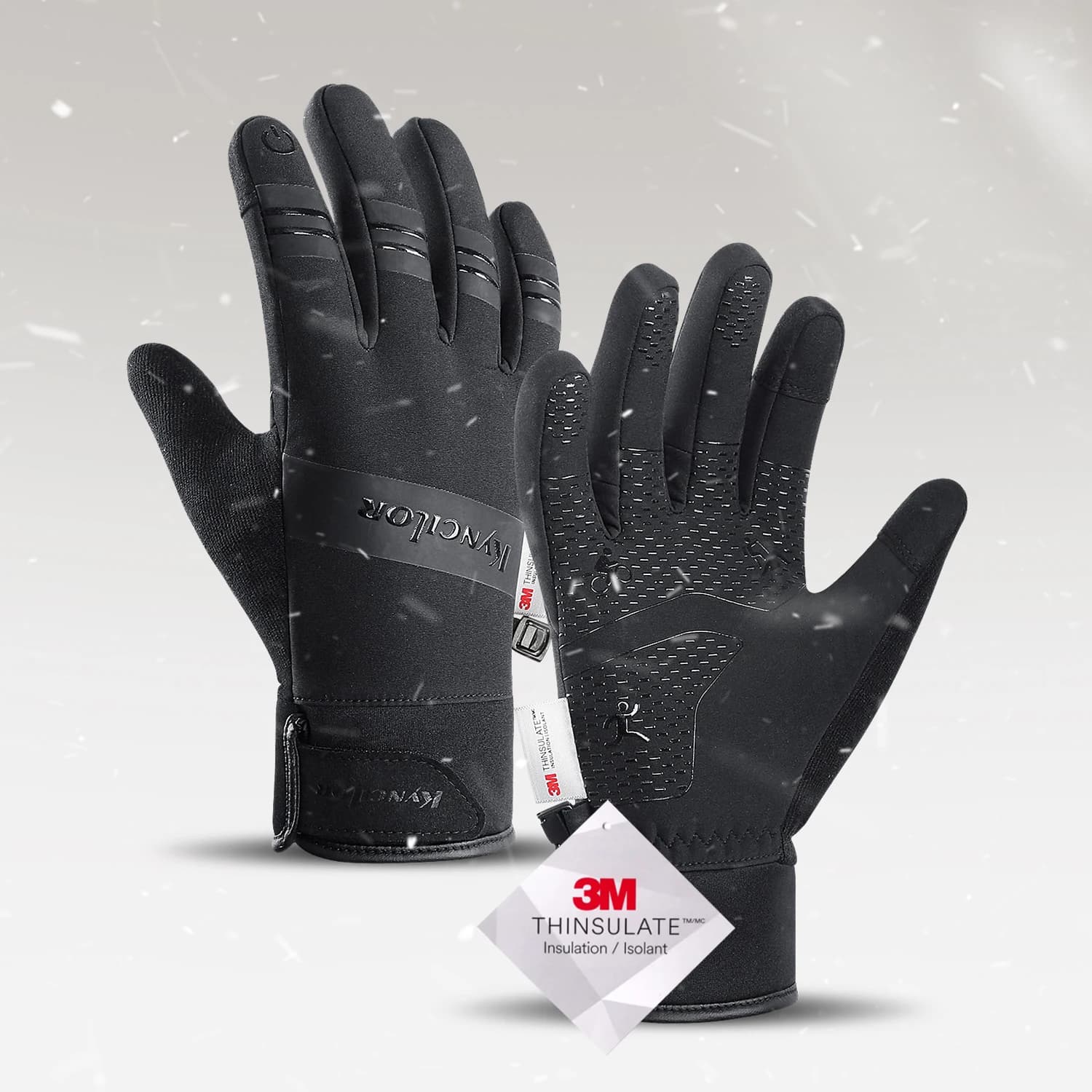 Guanti da ciclismo Guanti da moto touch screen invernali Scooter da esterno Guanti da sci da equitazione antivento Guanti da bici caldi Ciclismo nero