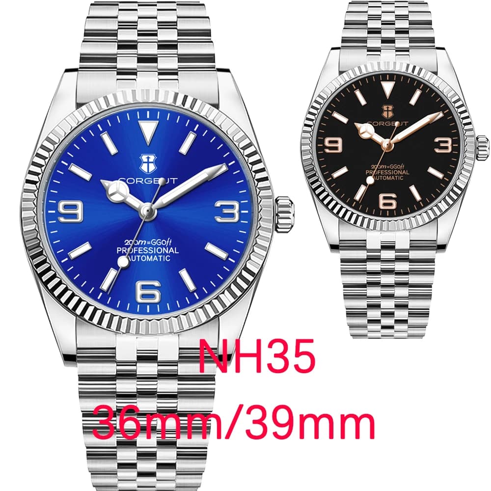 Corgeut 36/39mm Uomo di Lusso NH35 Automatico Relogio Masculino Orologio Da Polso Meccanico Zaffiro Cinturino In Acciaio Orologio da Uomo reloj hombre