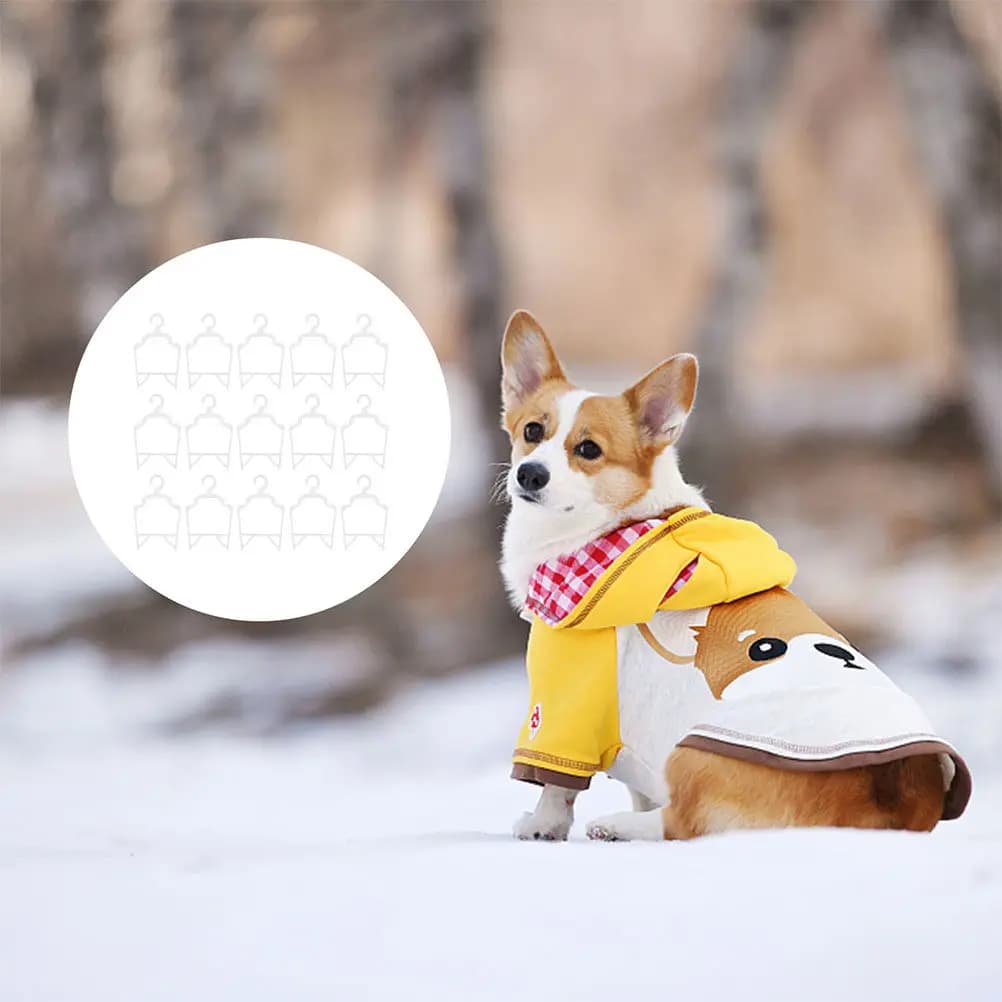 15Pcs Pet Clothes Hangers High Grade Plastic Dog Hangers Strong Grip Non Slip for Bathroom Courtyard Clothesline Hanging Storage