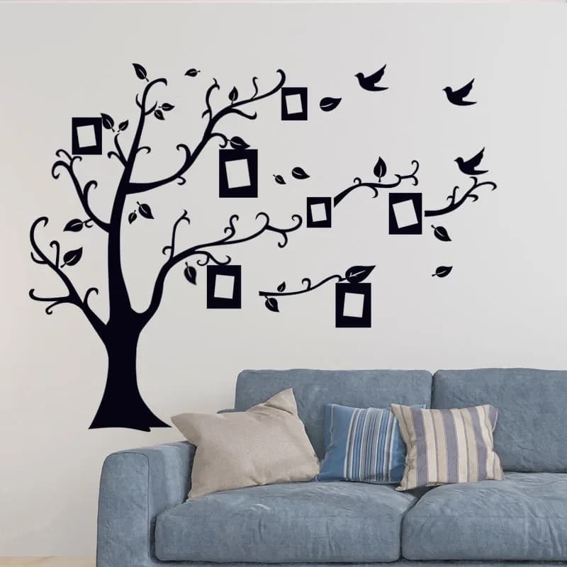 Creative picture frame tree combination home memory wall stickers personalizzato doppia combinazione living room decoration sticker