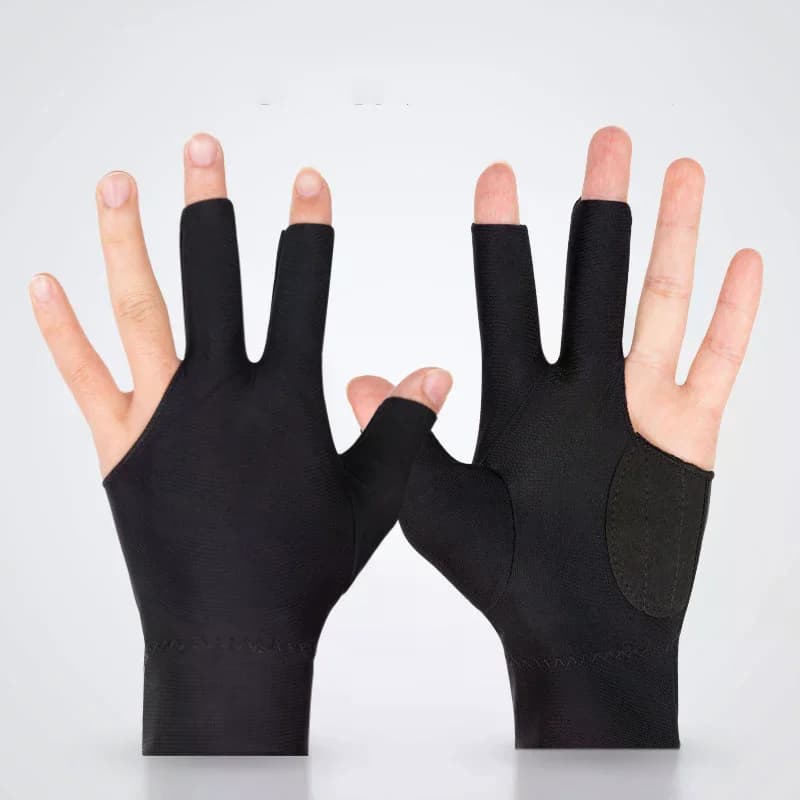 Guanto da Biliardo in Spandex a Tre Dita Aperte per Mano Sinistra, Accessorio Professionale per Biliardo e Snooker
