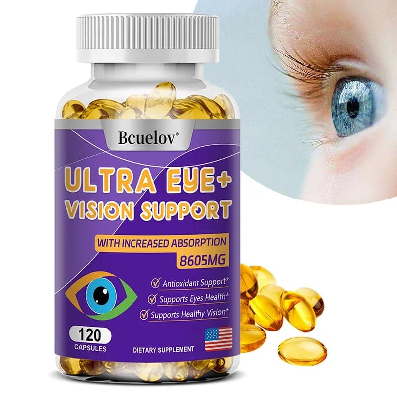 Super Eye + Vision Health Supplement 120 capsules soft double absorption, helps dry eyes fatigue macular function general health