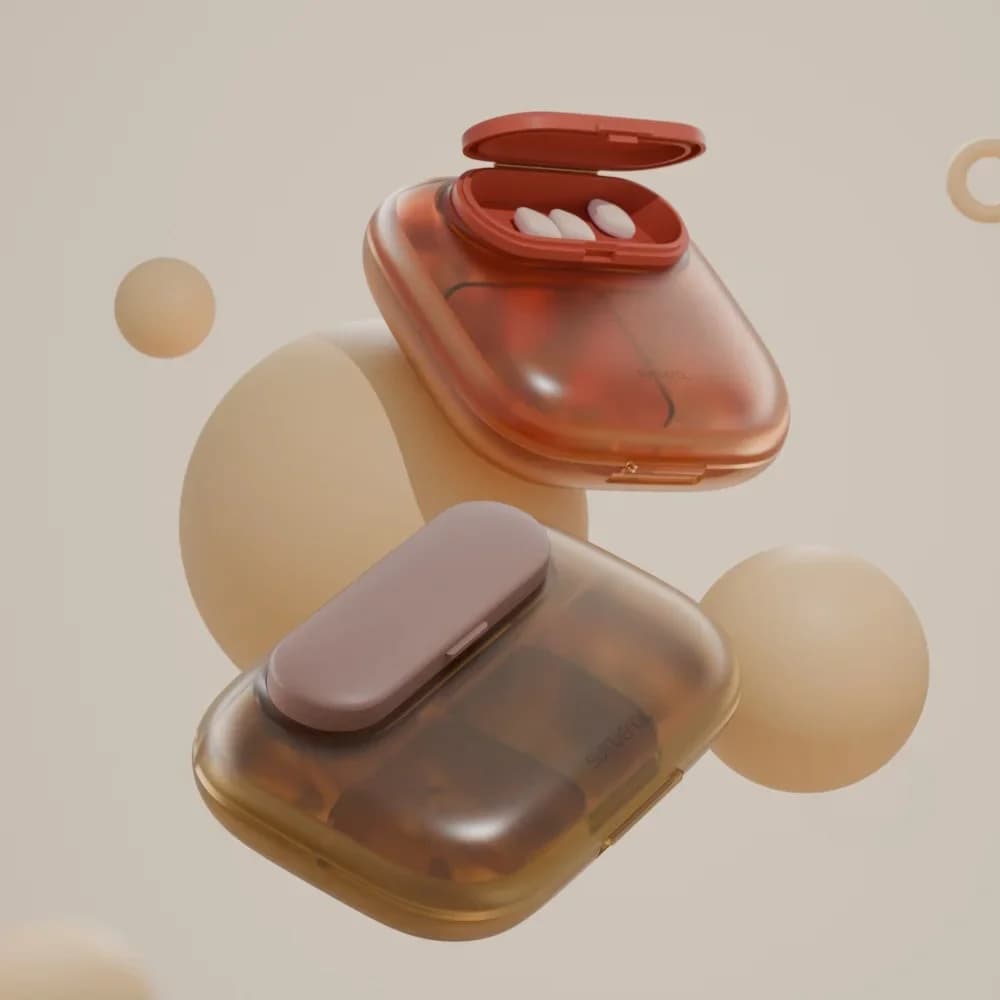 New Portable Container for Travel Pills, Organizer with 4/6 Parts for Vitamins, Supplements, Fish Oils, Medicines