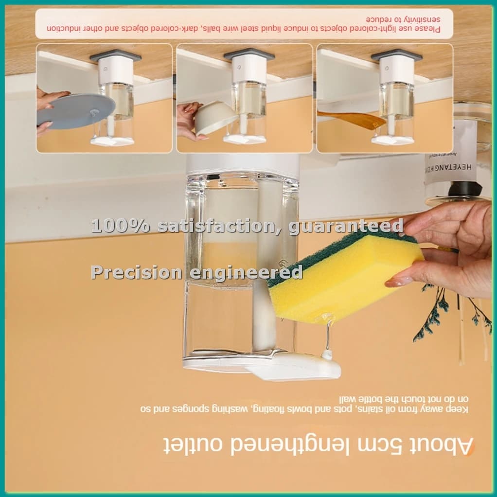 Automatic Liquid Soap Dispenser Touchless Smart Hand Washing Soap Dispenser with USB Charging for Kitchen-A14I