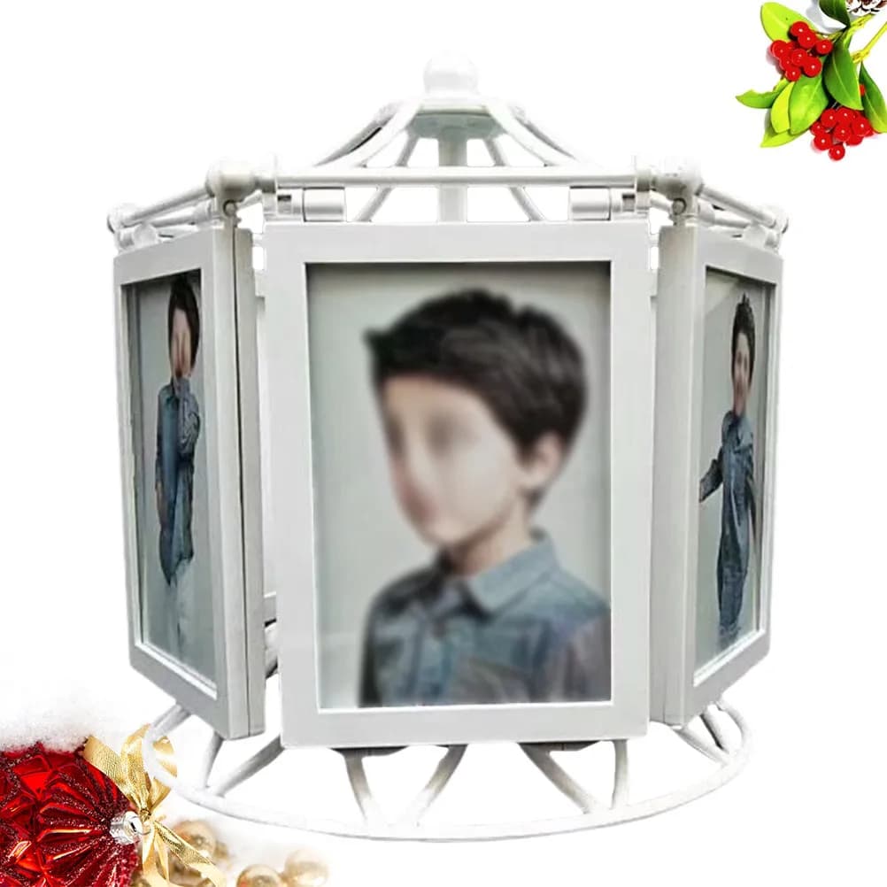 Musical 5 Inch Rotating Ferris Wheel Photo Frame Home Decor Picture Frame DIY Keepsake Gift for Family
