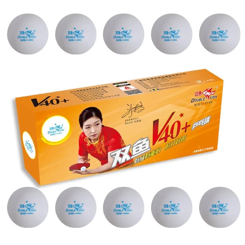 Palline da ping pong DOUBLE FISH ABS One/Due/Three Star Competizione di allenamento per bambini Alto rimbalzo V40+ Palline da ping pong cucite
