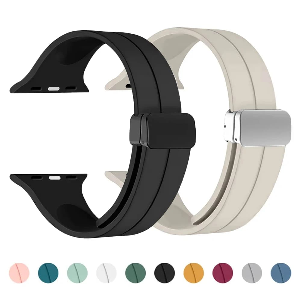 Cinturino in silicone per Apple watch 11 Band 46mm 45mm 44mm 41mm 49mm 42mm Bracciale magnetico correa iWatch Series 9 8 10 7 SE 6 Ultra