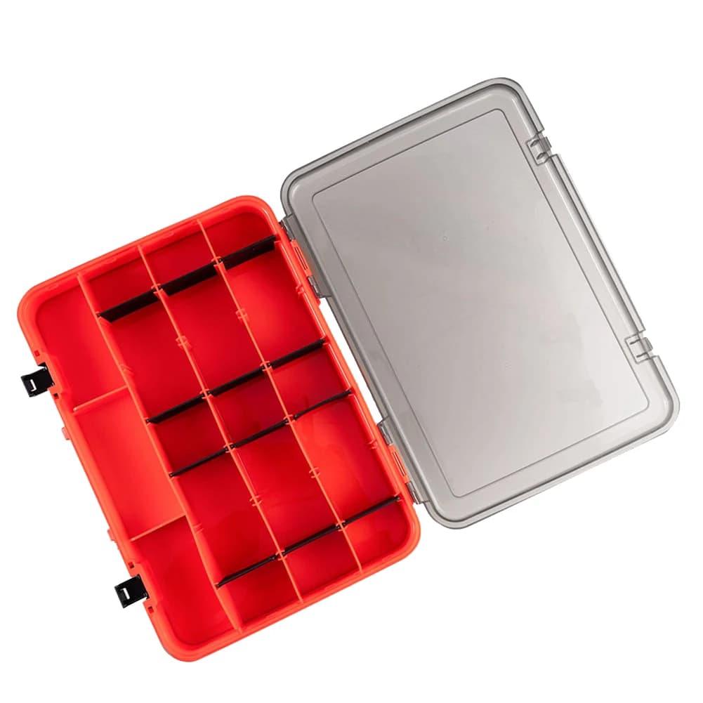 A74K-Double Layer Fishing bait box bait box Fishing equipment box Plastic Waterproof Fly Fishing Tool Box Orange