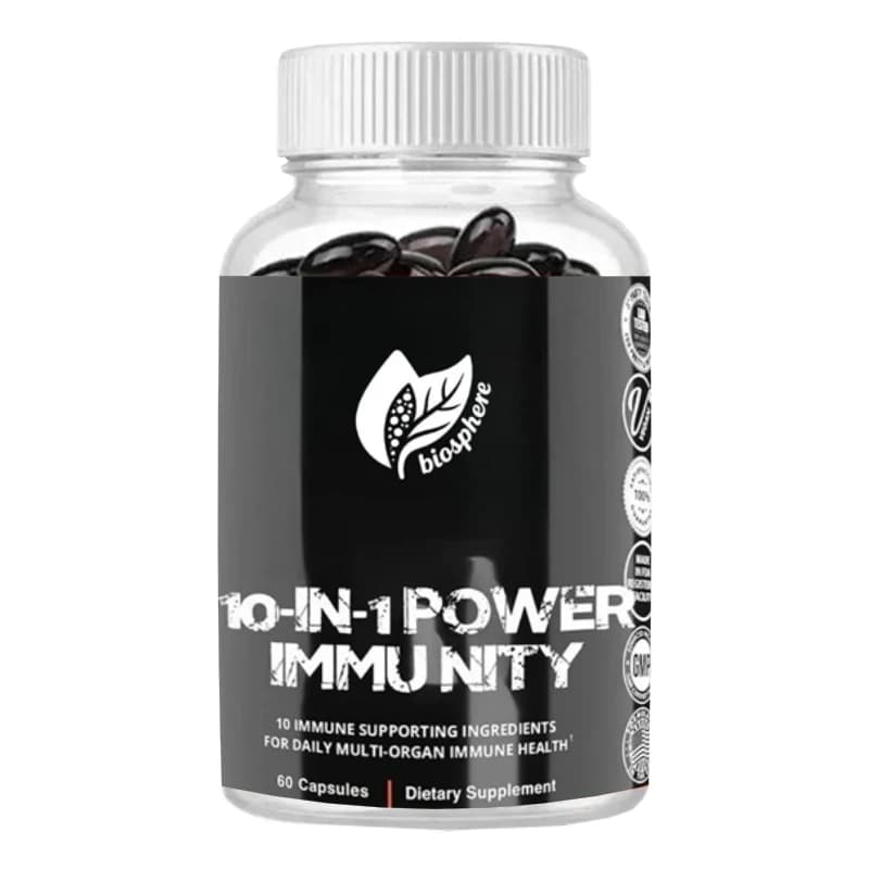 Immunitario supplement 10 in 1, with Echinacea, Vitamin C and Zinco, Curcuma, Zenzero, Sambuco, 60 Capsules