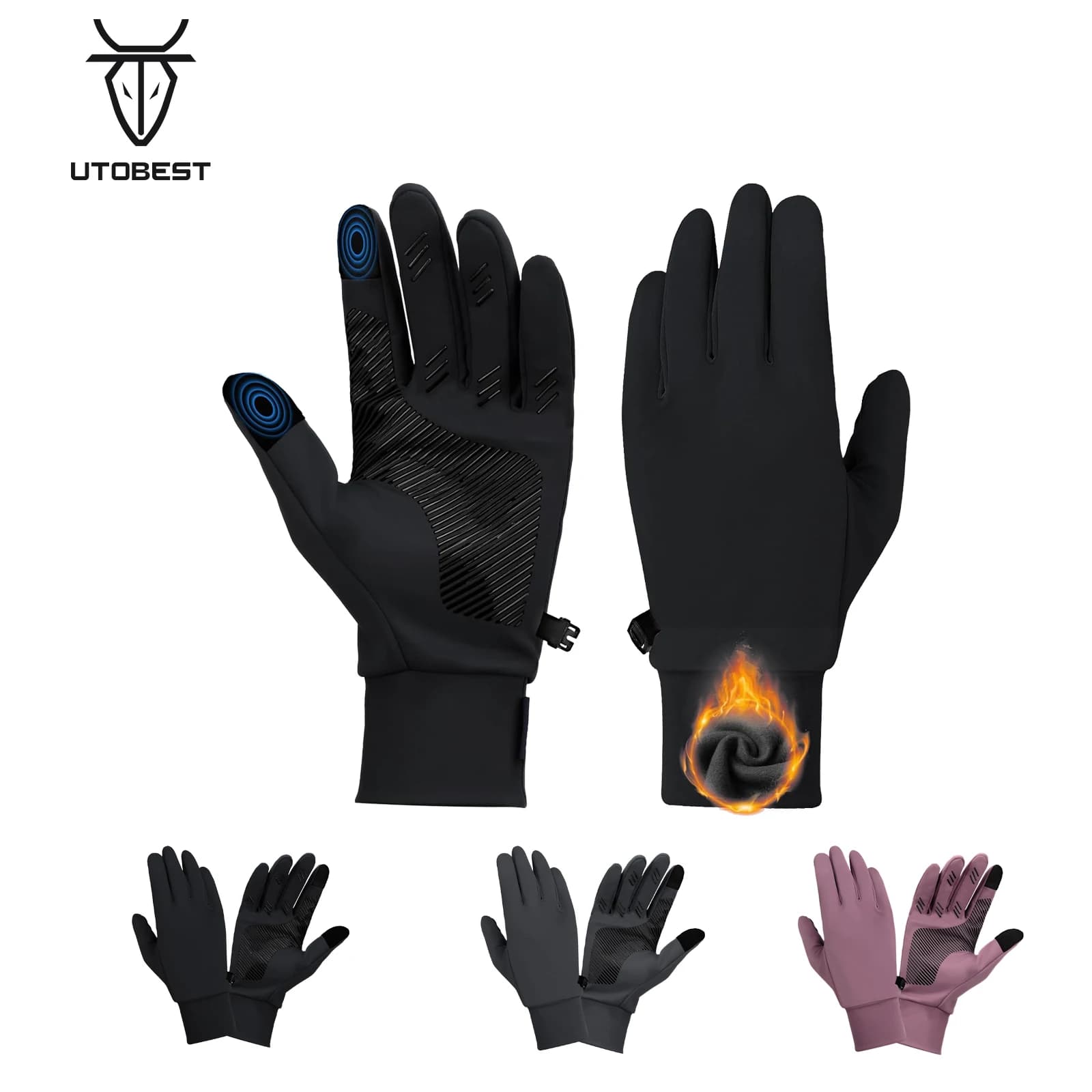 UTOBEST Light Running Gloves Touch Screen Hot Non-slip Gloves Sports Cycling Leaf Guide